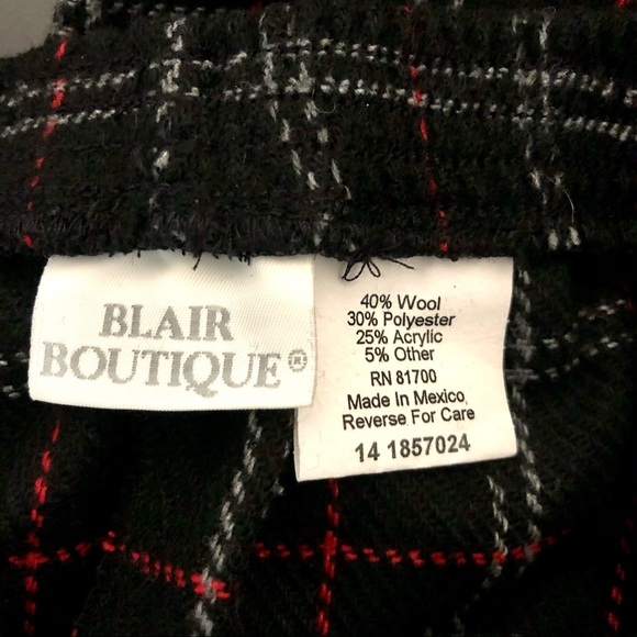 VINTAGE 90s Wool Blend Black Red Grey Plaid Academia Grandpa Pants Size 10/12 - Picture 8 of 10